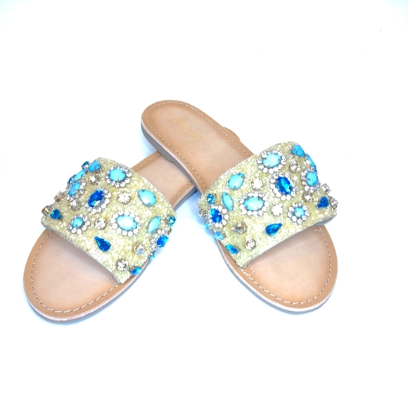Torgeis NWOT Calypso Sandals Aqua Size 9 - Picture 1 of 11